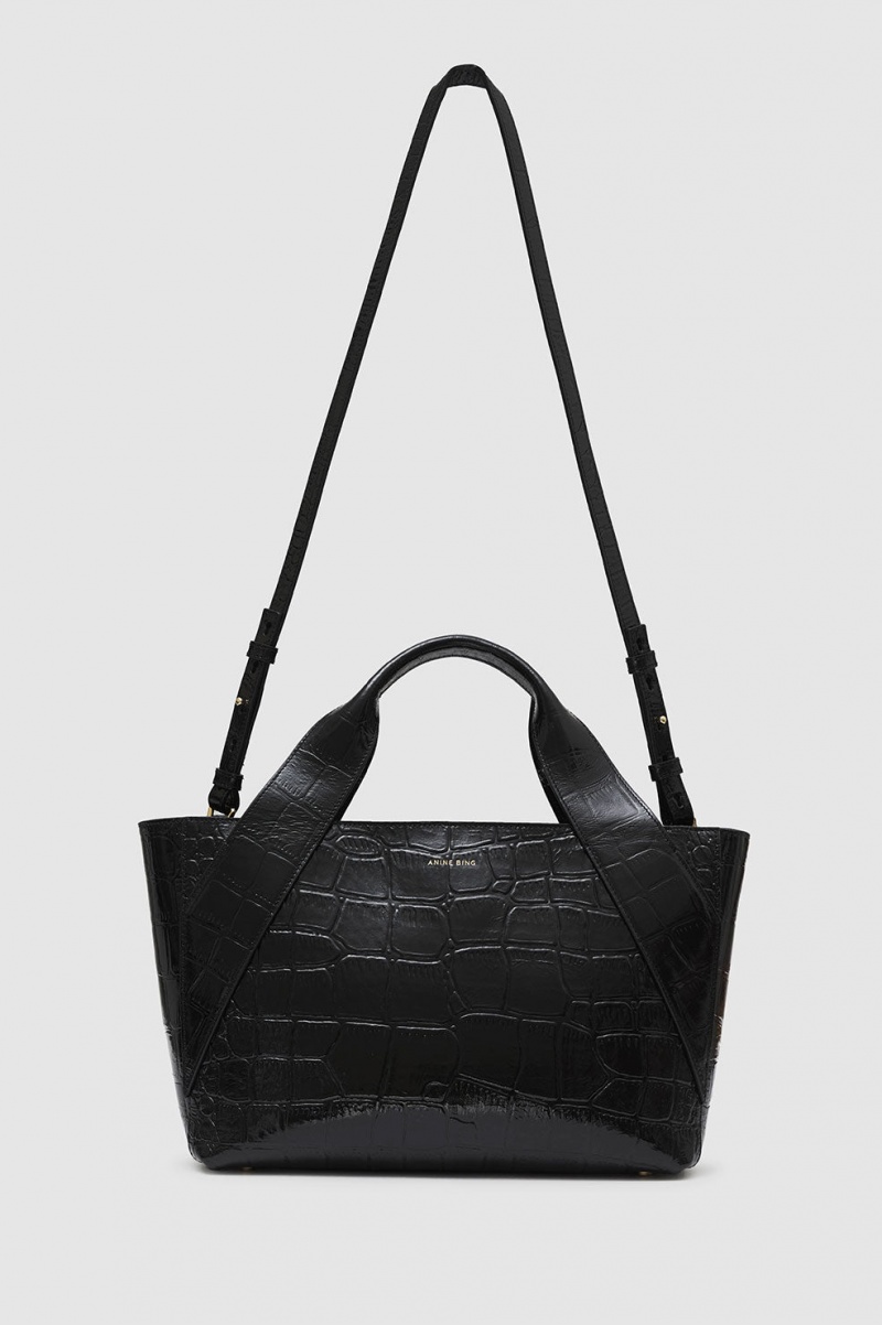 Handbags Anine Bing Maya Tote Noir Femme | DAD-1012469